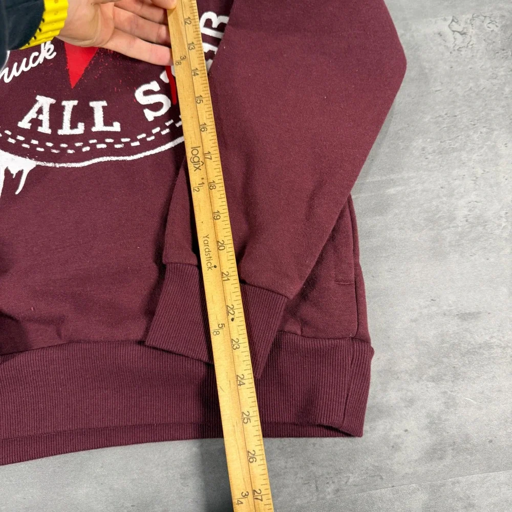 Converse Hoodie Kids XL Burgundy Maroon‎ Chuck Taylor All Star Graphic Pullover